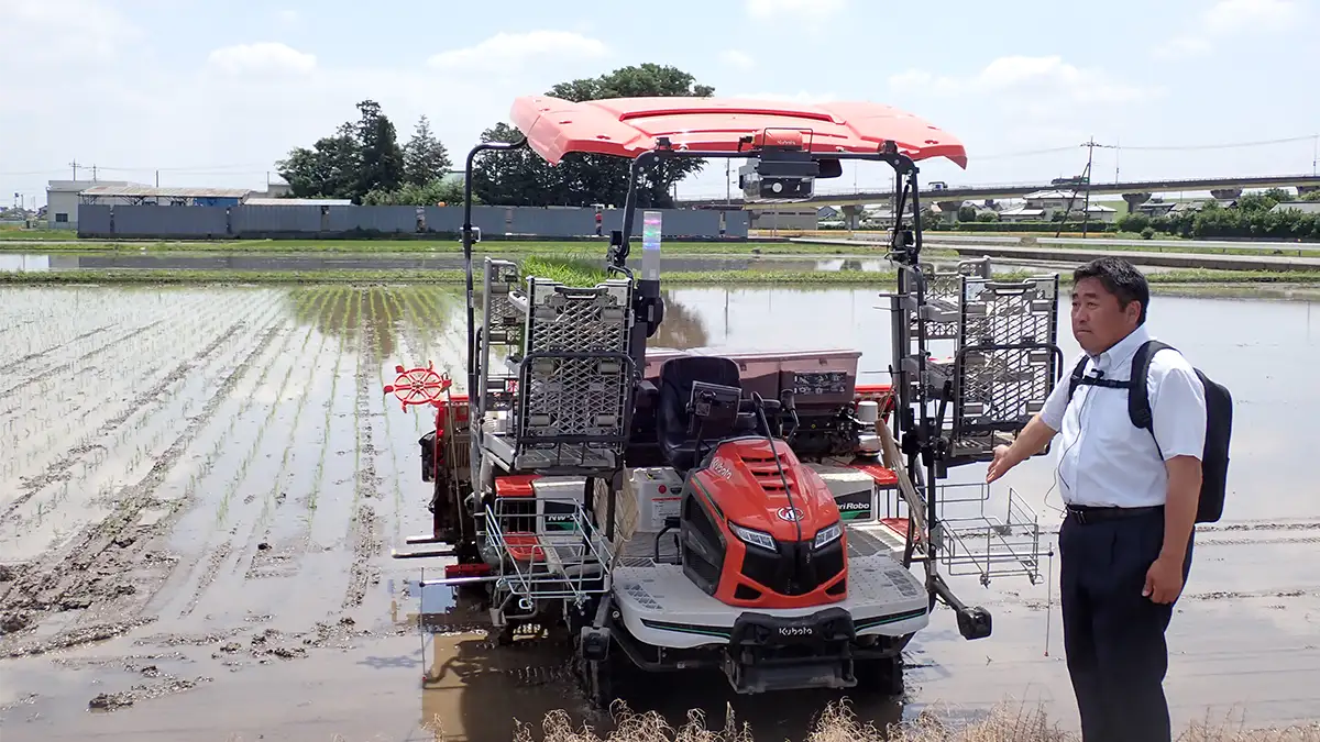 自動運転スマート田植機と業務用多収品種「ZR2」の実力を見た JA