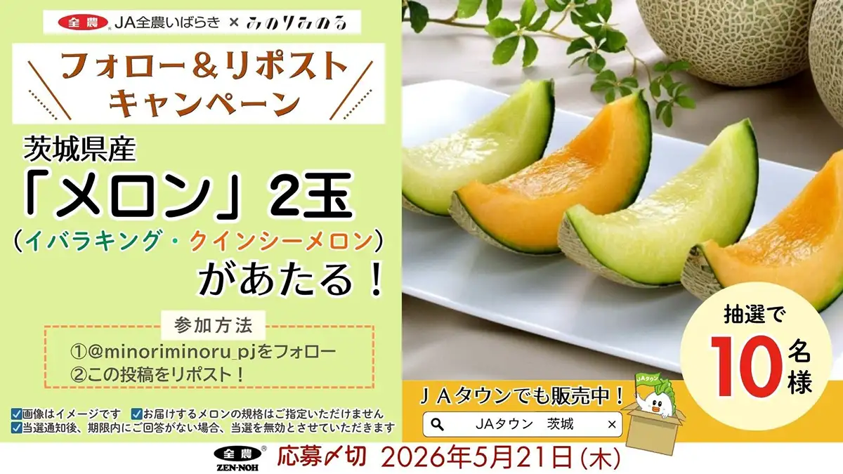 茨城県産メロンフェア」直営飲食4店舗で16日から開催 JA全農 | JAcom