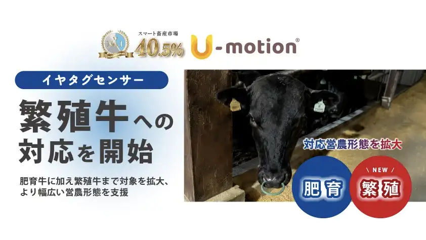 U-motionのイヤタグセンサーを繁殖牛にも対応　デザミス
