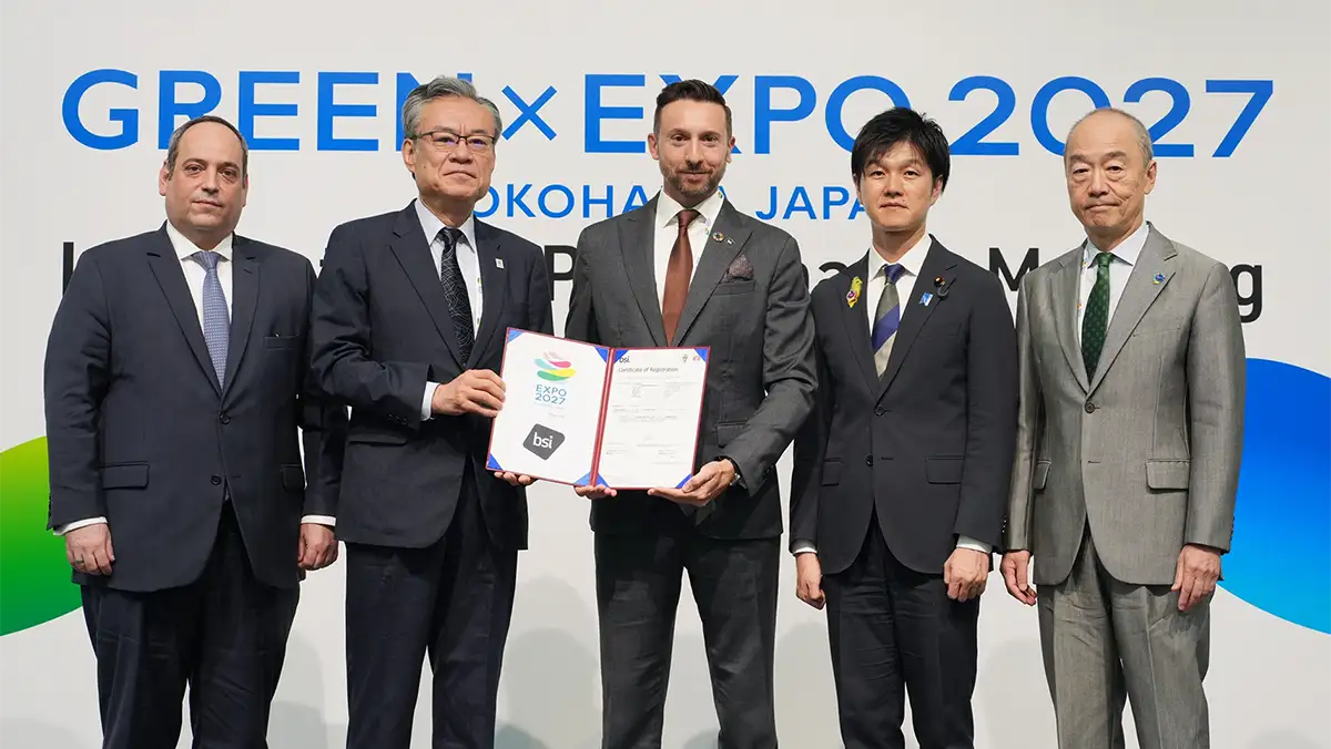 持続可能なイベント運営の国際規格「ISO 20121:2024」GREEN×EXPO協会に授与　BSIジャパン