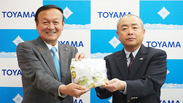 ニッポンエールグミ「富山県産呉羽梨グミ」を発売 富山市長に発売を