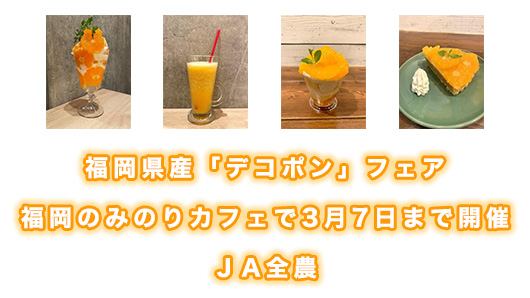 福岡の「みのりカフェ」で「デコポン」フェア　3月7日まで開催　ＪＡ全農
