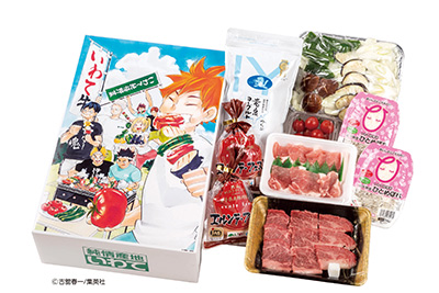 ハイキュー!！　JA全農いわて　コラボ　古舘先生　描き下ろし　イラストボックス ハイキュー！！」とコラボの食材ボックス 予約限定発売 JA全農いわて