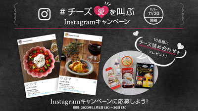 「＃チーズ愛を叫ぶ Instagram キャンペーン」実施中　雪印メグミルク