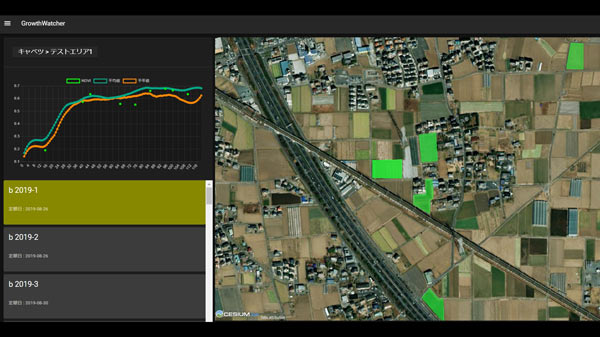 衛星データを活用　作物の生育評価システム「GrowthWatcher」リリース　Agriee