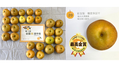 最高金賞は埼玉県久喜市「彩玉梨」第3回全国梨選手権　日本野菜ソムリエ協会