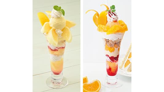 旬の「清見オレンジ」「日向夏」パフェ　期間限定で登場　銀座コージーコーナー